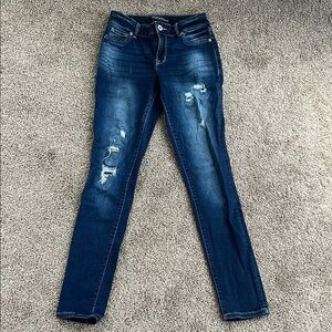 Maurices Blue Skinny Jeans Distressed Denim